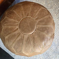 Vintage Leather Ottoman | Pouf