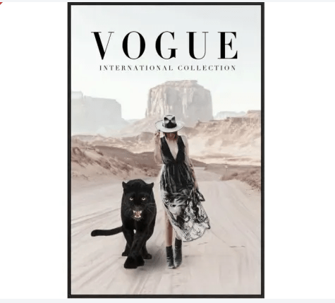 Vogue Black Panther Canvas Wall Art