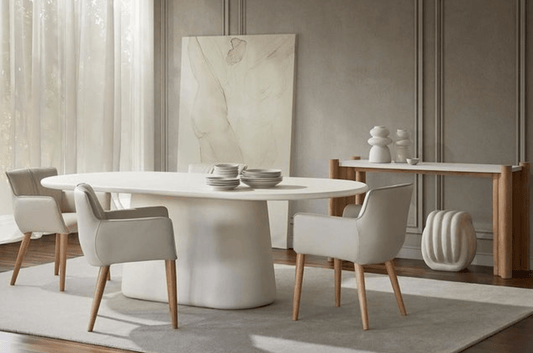 Bloomstone White Pedestal Dining Table - 2200mm