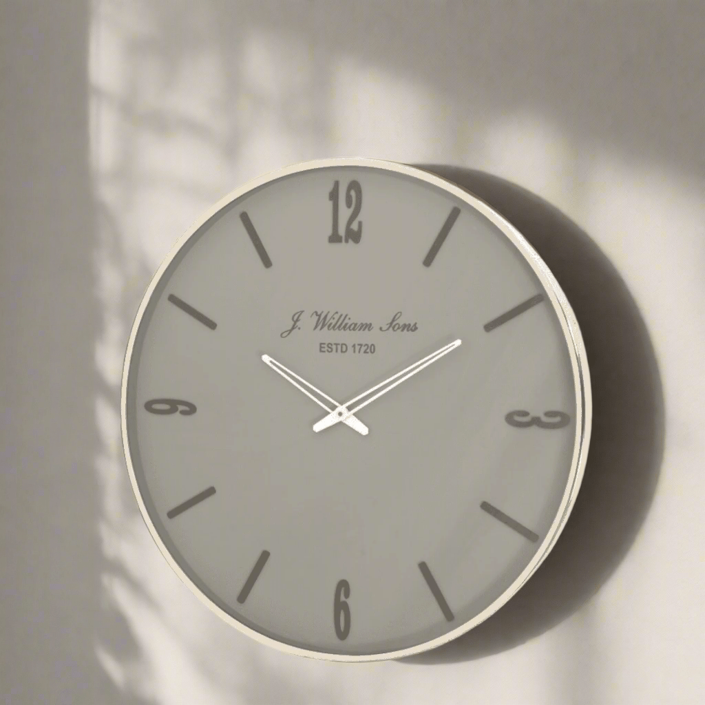 Williams & Sons Light Grey Wall Clock