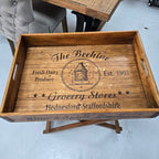 Wooden Butler Removable Tray on Foldable Stand