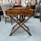 Wooden Butler Removable Tray on Foldable Stand