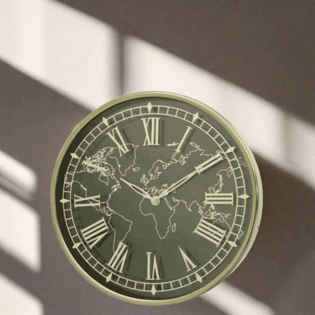 World Map Wall Clock