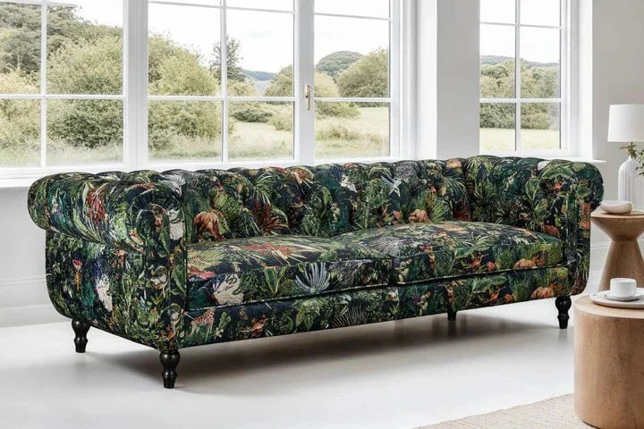 Yorkshire Chesterfield 3 Seater Sofa - Forest Green