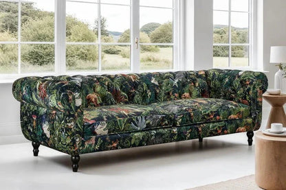 Yorkshire Chesterfield 3 Seater Sofa - Forest Green
