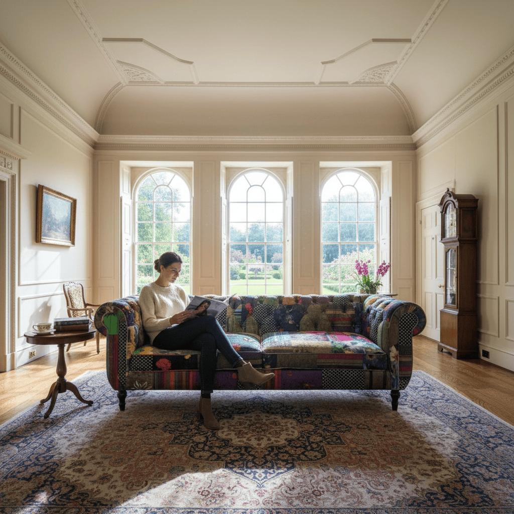 Yorkshire Chesterfield Patchwork 2 Seater Sofa