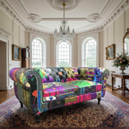 Yorkshire Chesterfield Patchwork 2 Seater Sofa