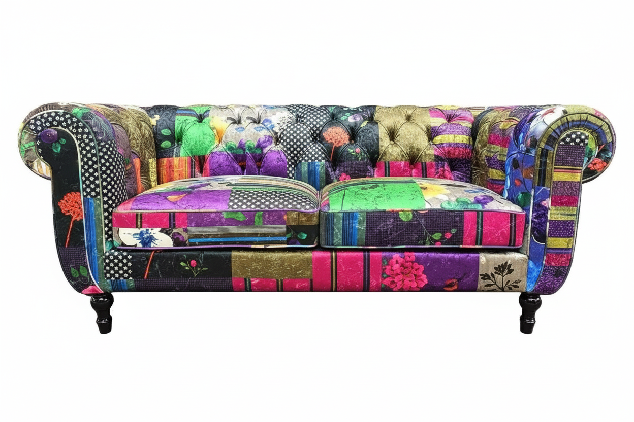Yorkshire Chesterfield Patchwork 2 Seater Sofa