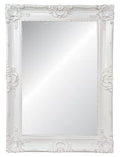 White Ornate Bevelled Mirror Large