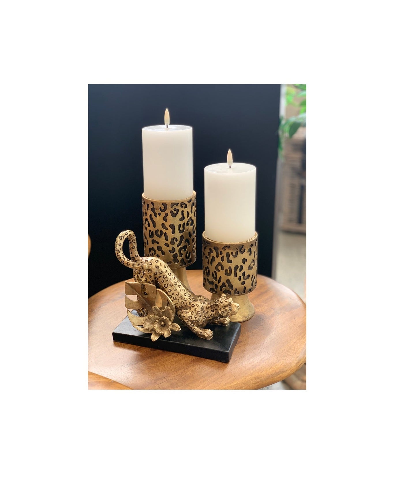 Leopard Design Candle Holder Small