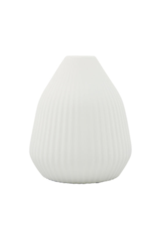 Elena Ribbed Tapered Ceramic Vase