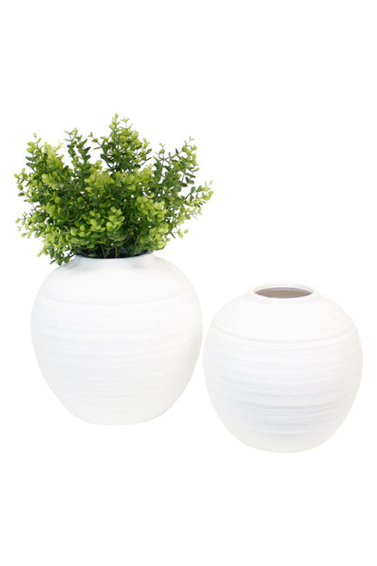 Rounded Vase White Medium