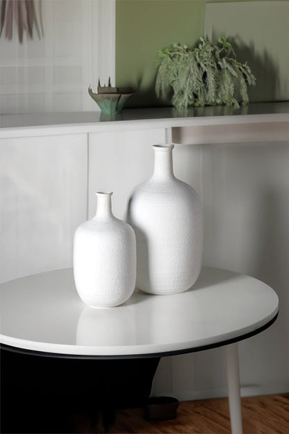 Irina White Bottle Vase - Small