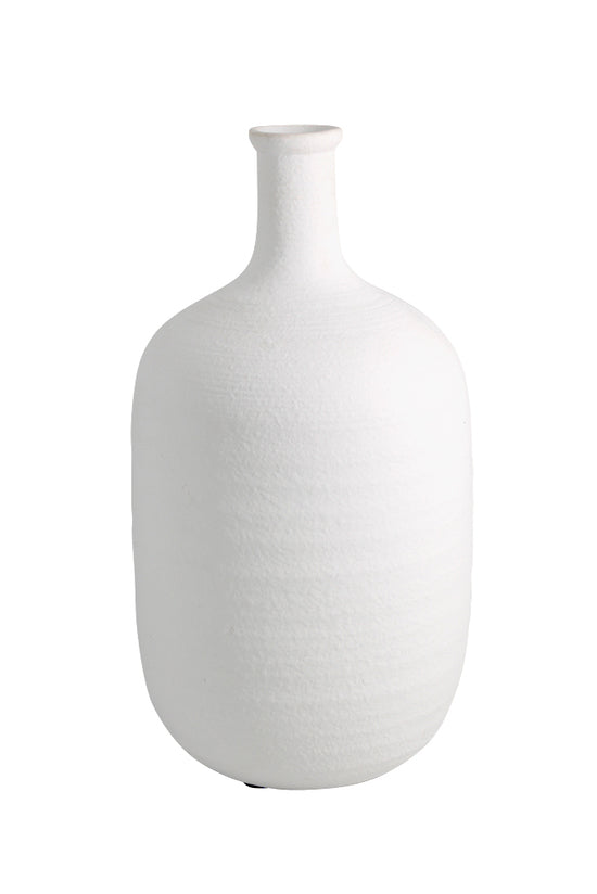 Irina White Bottle Vase - Small