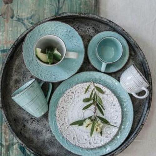 Rustic fare side plate Set/6 - Duck Egg