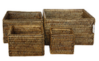 Rattan Storage Boxes S/4