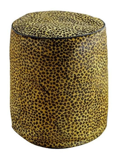 Leopard Hairon Pouf