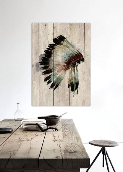 Wood Panel Art - Watercolour Chieftan